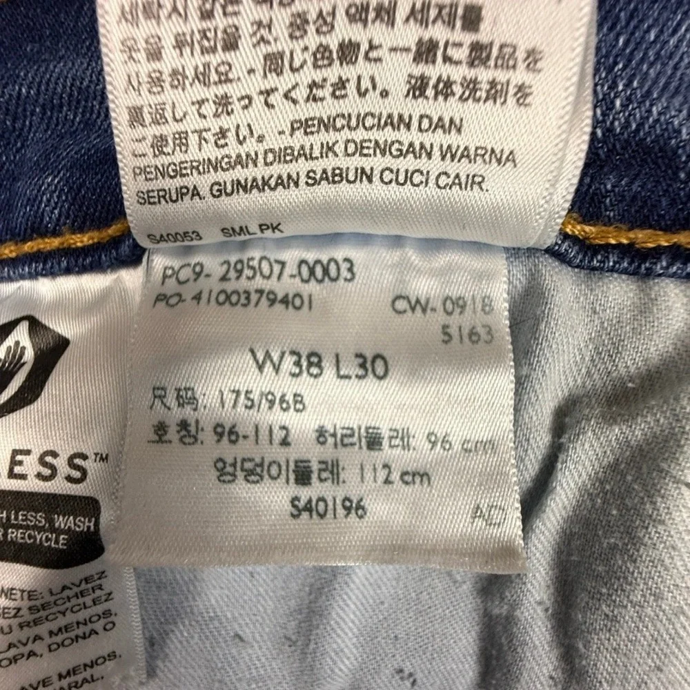 Levis 502 Regular Taper Jeans Mens 38x30 Tanager Wash Blue Stretch 29507-0003